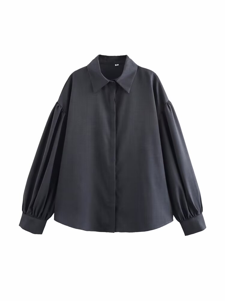 Women's Spring Simple Solid Color Shirt and Skirt Two-Piece Set