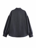 Women's Spring Simple Solid Color Shirt and Skirt Two-Piece Set