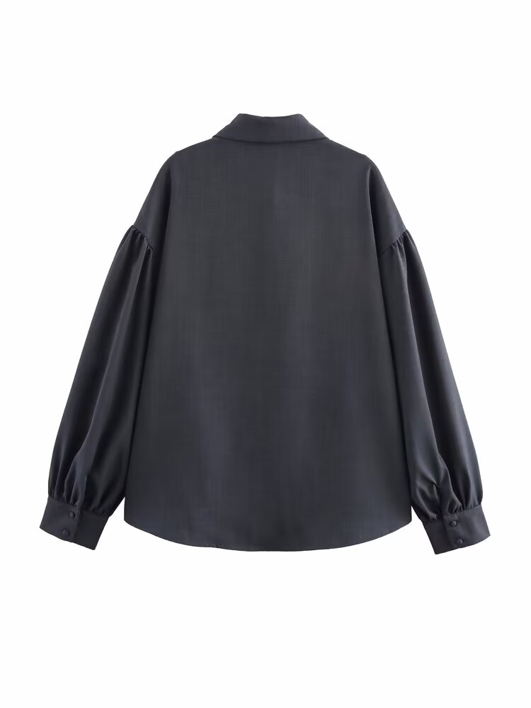 Women's Spring Simple Solid Color Shirt and Skirt Two-Piece Set