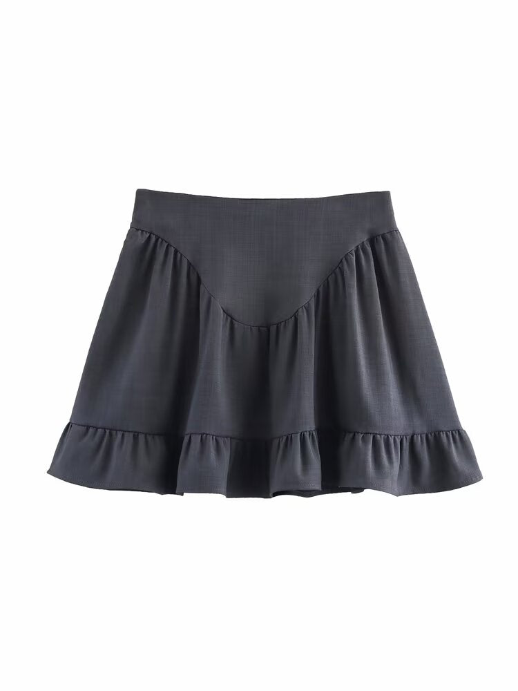 Women's Spring Simple Solid Color Shirt and Skirt Two-Piece Set