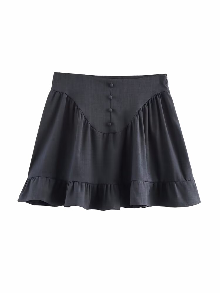 Women's Spring Simple Solid Color Shirt and Skirt Two-Piece Set