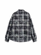 Women's Spring Minimalist Plaid Long Shirt and Skirt Two-Piece Set