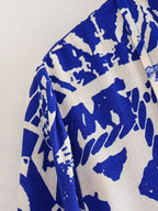 Women's V Neck Printing Casual Short Dress