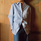 Women's Loose Stitching Stripe Long Sleeves Shirt