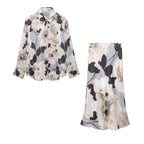 Women's Silk Satin Texture Dress Two-Piece Set