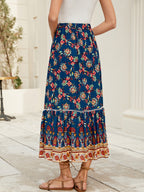 Positioning Printed Bohemian Holiday Seaside Beach Skirt