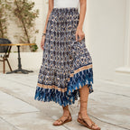 Positioning Printed Bohemian Holiday Seaside Beach Skirt