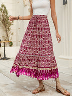 Positioning Printed Bohemian Holiday Seaside Beach Skirt