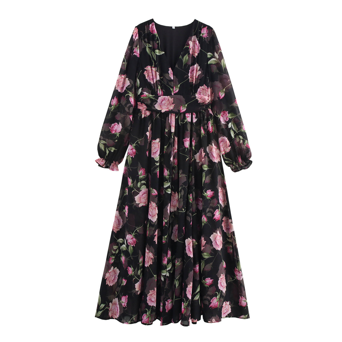 Women's Floral V Neck Swing Dress