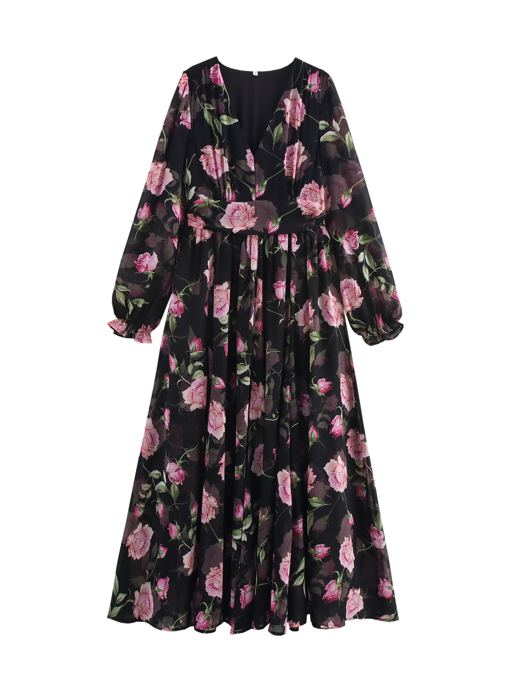 Women's Floral V Neck Swing Dress