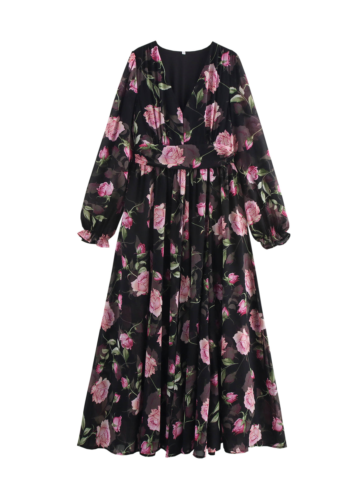 Women's Floral V Neck Swing Dress