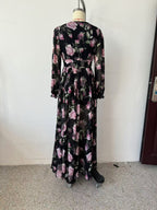 Women's Floral V Neck Swing Dress