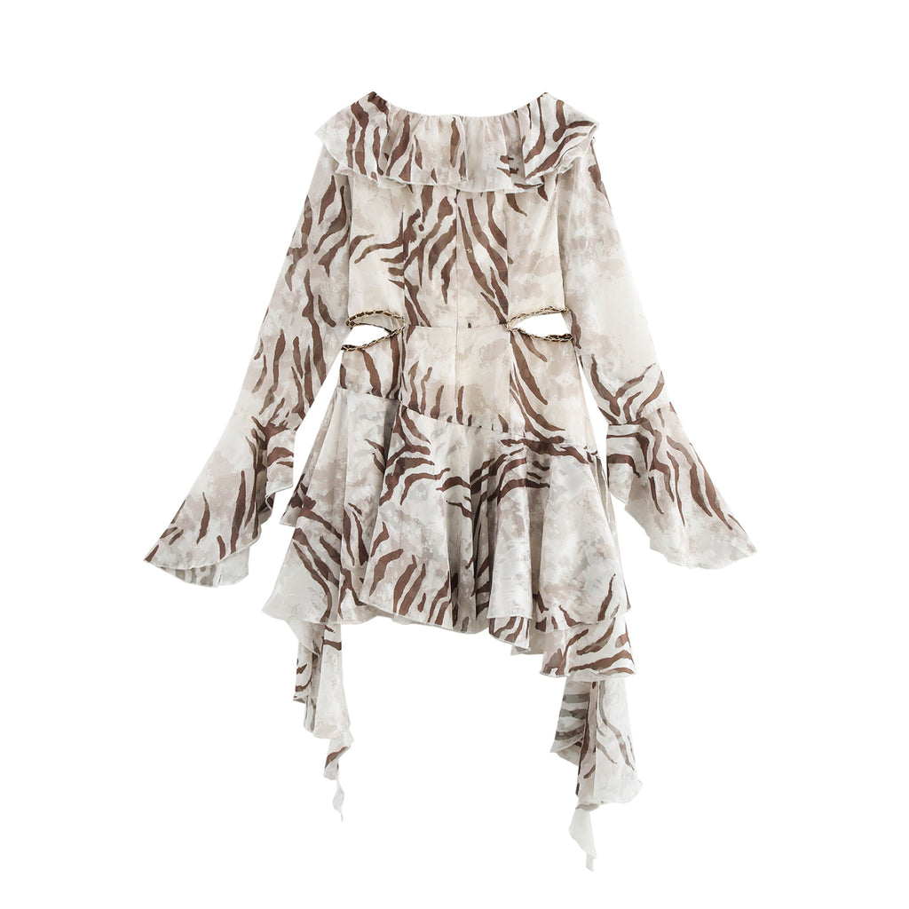 Women's Leopard-print Ruffle Dress