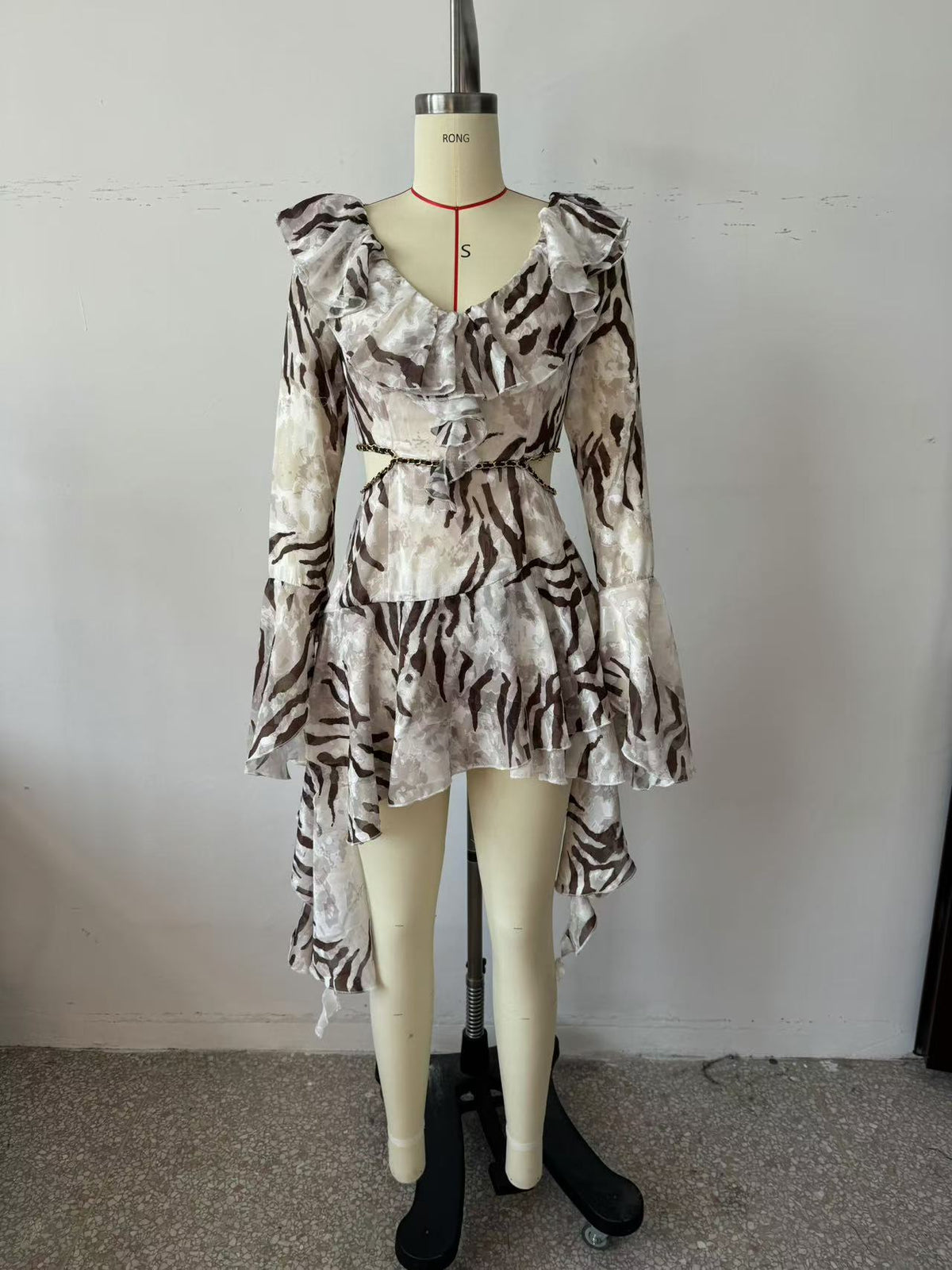 Women's Leopard-print Ruffle Dress