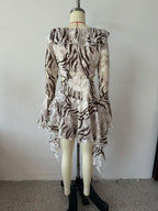 Women's Leopard-print Ruffle Dress