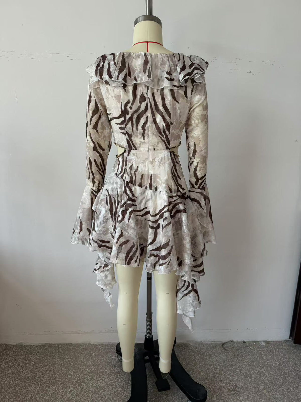 Women's Leopard-print Ruffle Dress