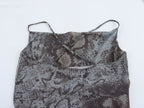 Women's Summer French Vintage Printed Slim Fit Backless Mesh Swing Collar Yarn Sling Dress