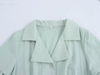 Collared Button Short-Sleeve A-Line Mini Dress