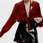 Bow Detail Button Front Shirt