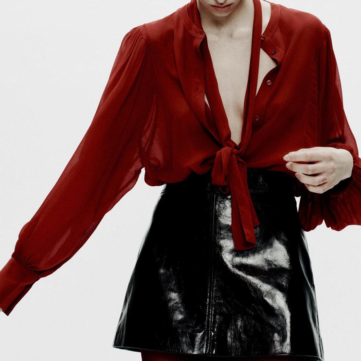 Bow Detail Button Front Shirt