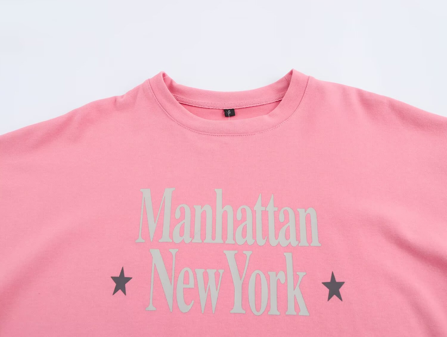 Women's Pink Graphic Crew Neck Top