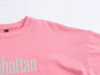 Women's Pink Graphic Crew Neck Top