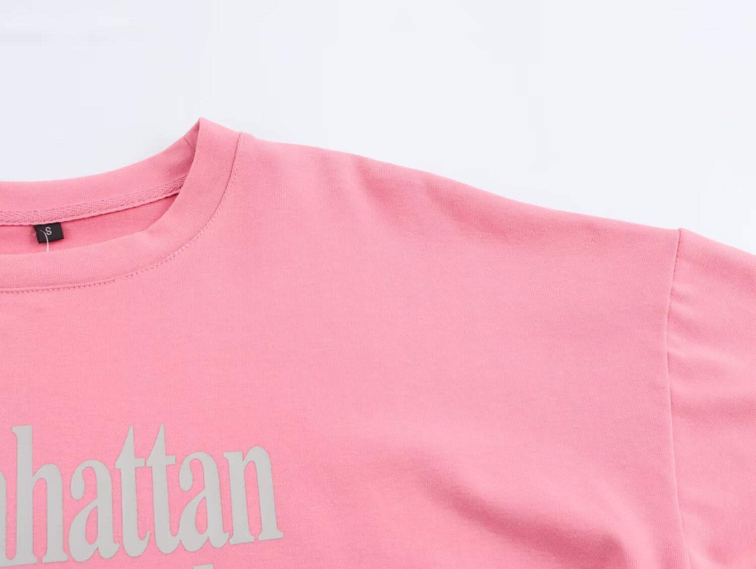 Women's Pink Graphic Crew Neck Top