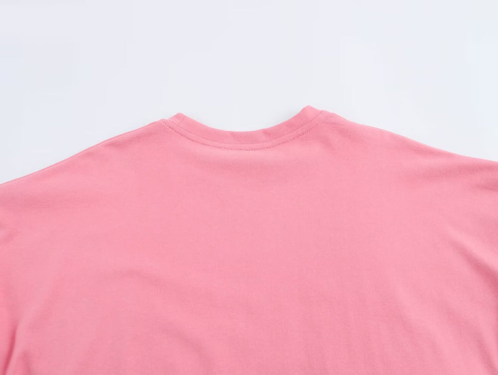 Women's Pink Graphic Crew Neck Top