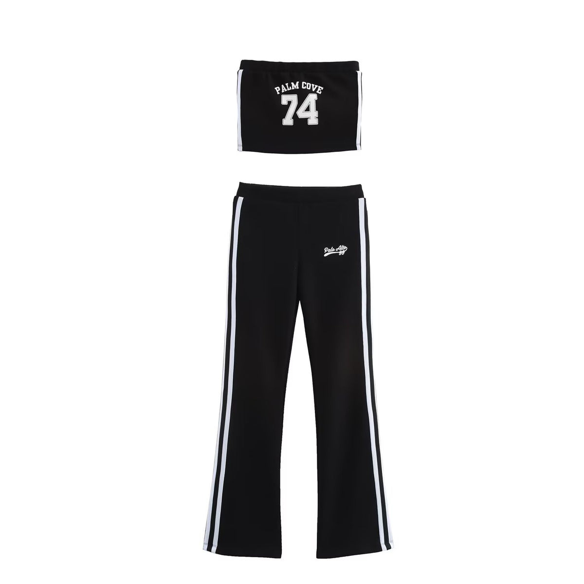 Spring Tube Top Bell Bottom Pants Set