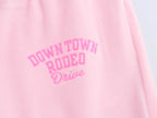 Letter Graphic Print Hooded Velvet Jacket Bootcut Pants Casual Sports Set
