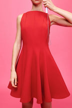 Crew-Neck Sleeveless A-Line Mini Dress