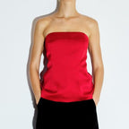 Silk Satin Texture Strapless Tube Top