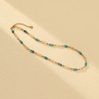 Blue Natural Stone Pearl Necklace