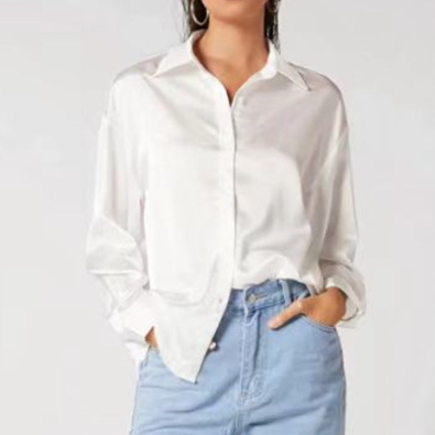 Women's Satin Long Sleeve Shirt