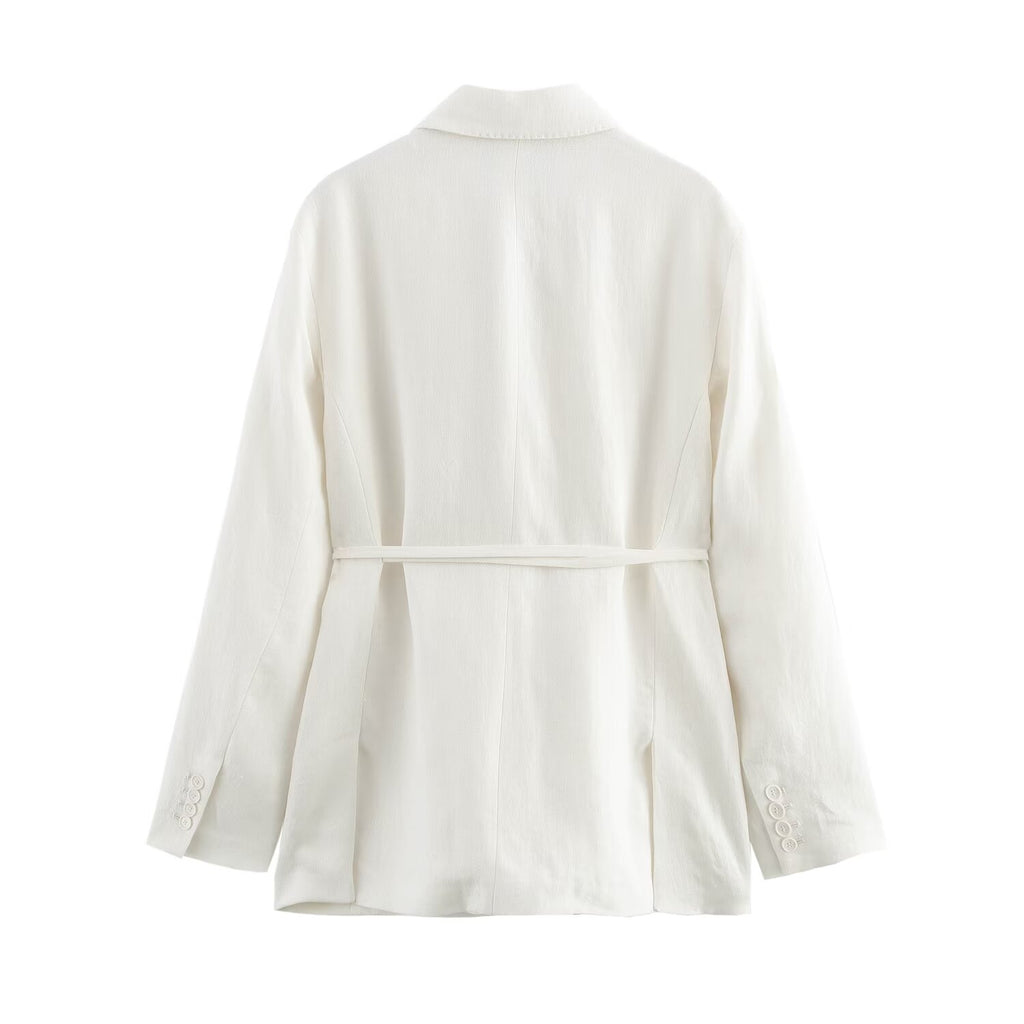 Spring Blended Blazer Pleated Pants Set