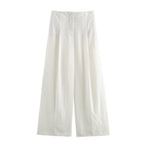 Spring Blended Blazer Pleated Pants Set