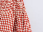 Fine Plaid Sleeveless Midi Dress