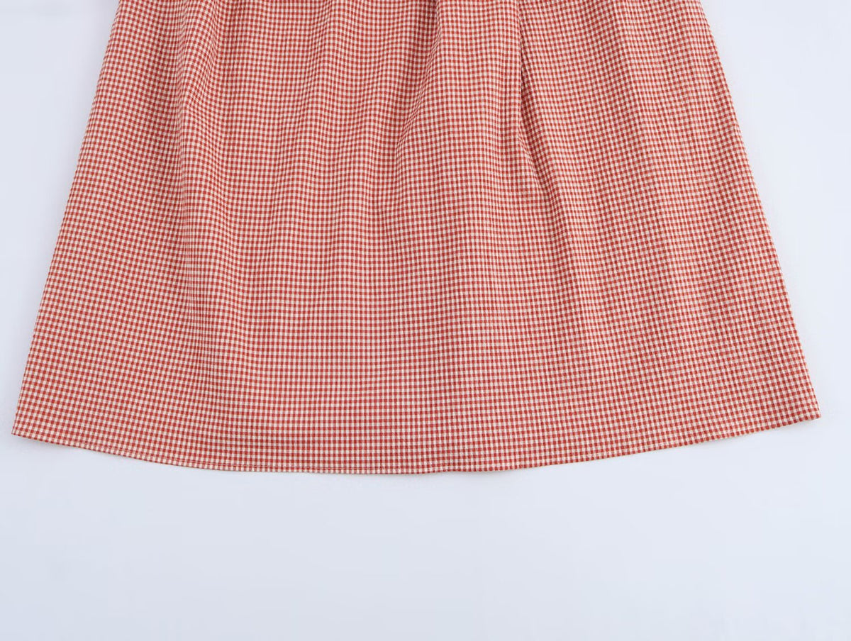 Fine Plaid Sleeveless Midi Dress