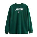 Women's Women Spring Decorative Flock Round Neck Long Sleeve T Shirt