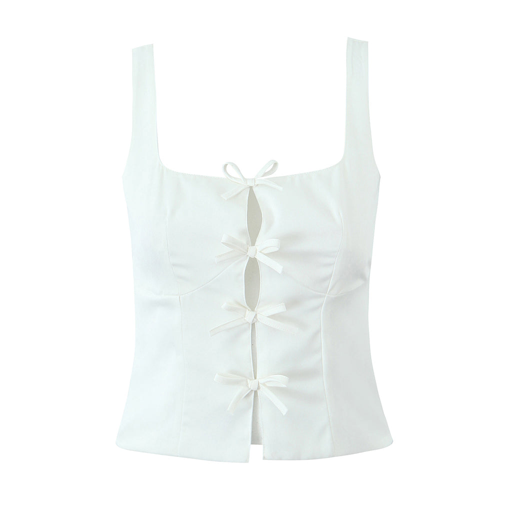 Bow Detail Strap Crop Top