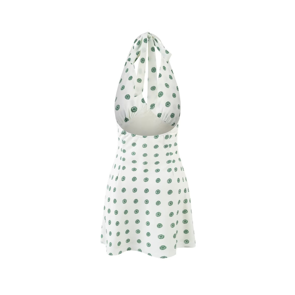 Women's Printed Halter Mini Dress