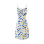 Women's Blue Butterfly Floral Dress