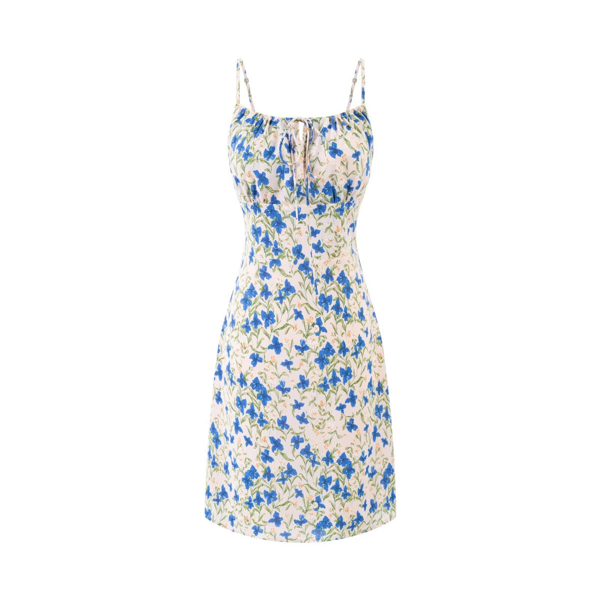 Women's Blue Butterfly Floral Dress