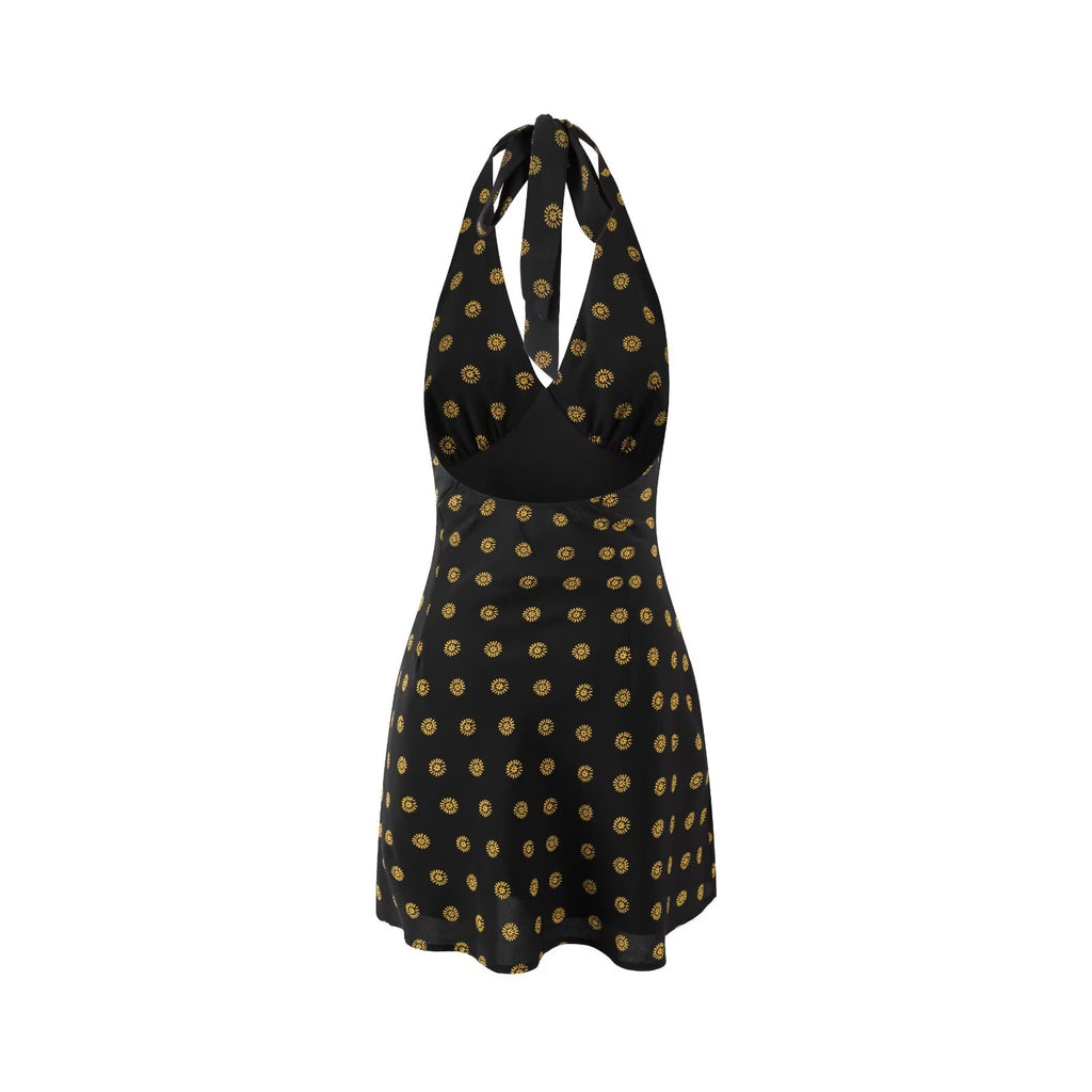 Women's Printed Halter Mini Dress