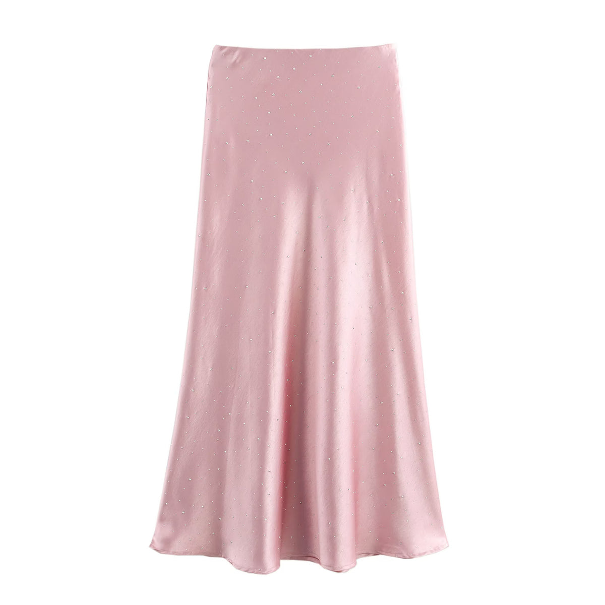 Spring Solid Color Rhinestone Fit Fishtail Long Skirt