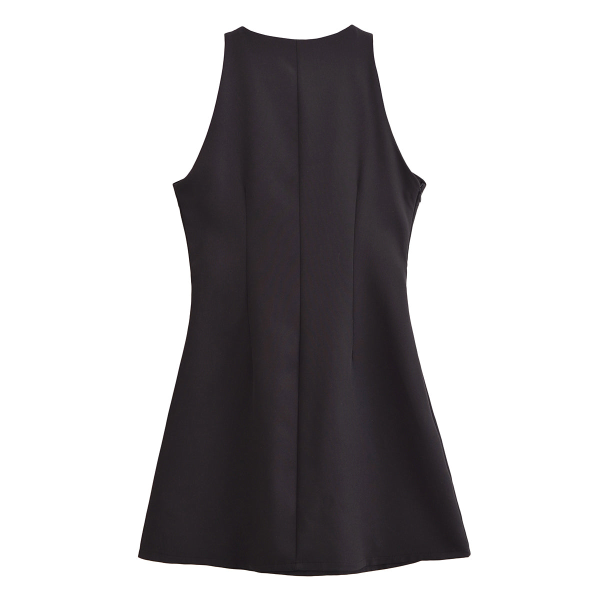 Women's Cutout Sleeveless Crew Neck Graceful Vest Dress