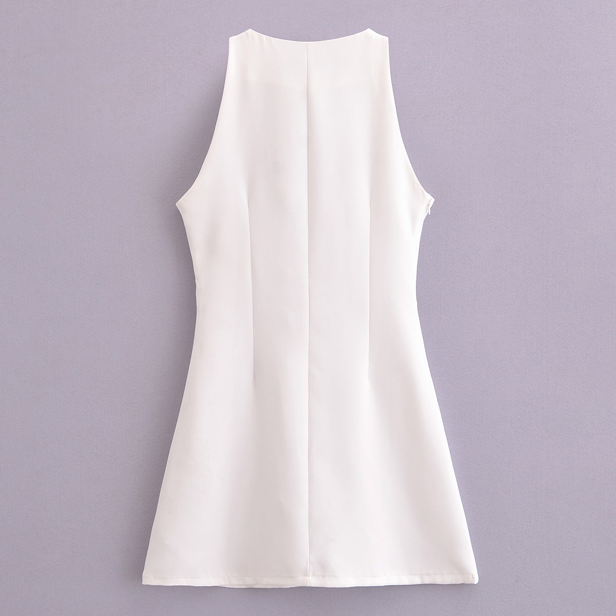 Women's Cutout Sleeveless Crew Neck Graceful Vest Dress