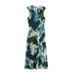 Printed Sleeveless Satin-Feel Dress