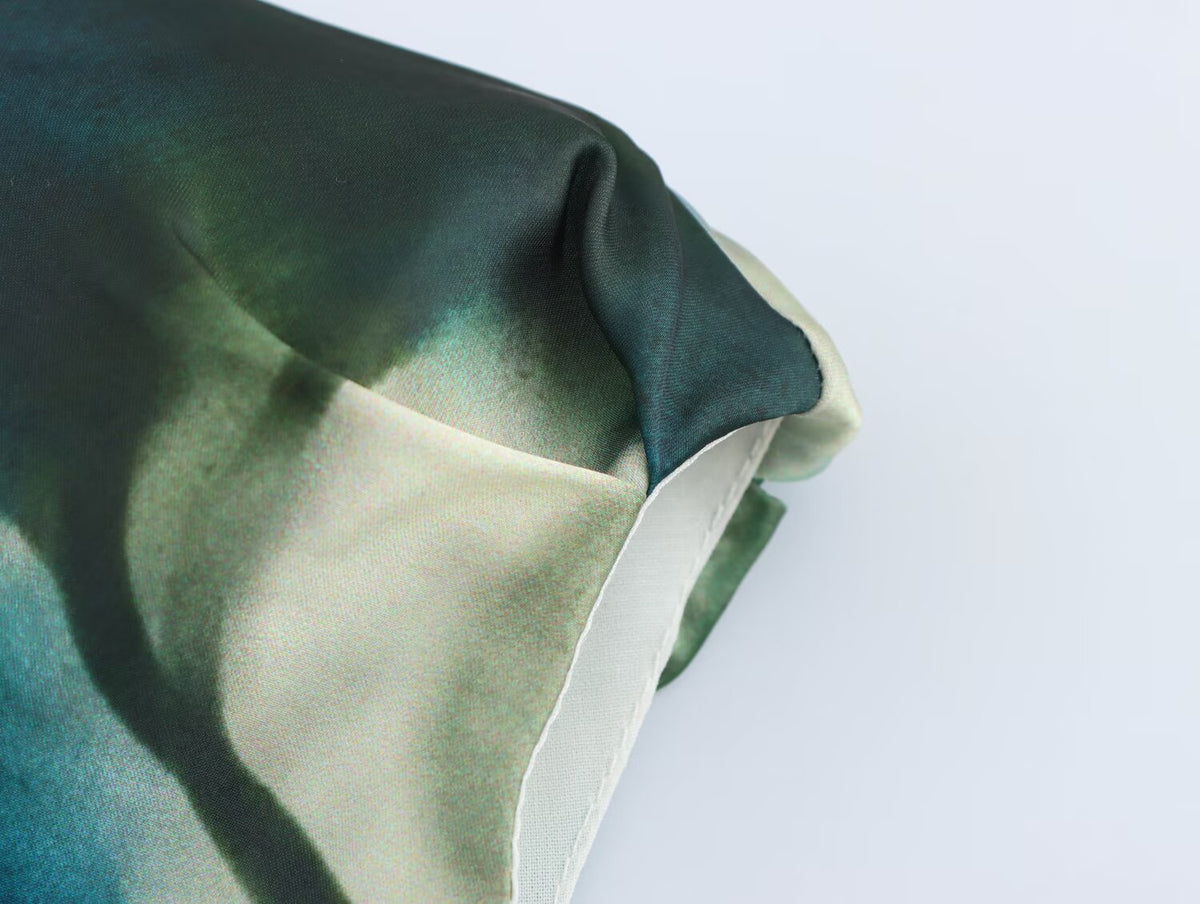 Printed Sleeveless Satin-Feel Dress