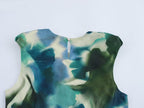 Printed Sleeveless Satin-Feel Dress